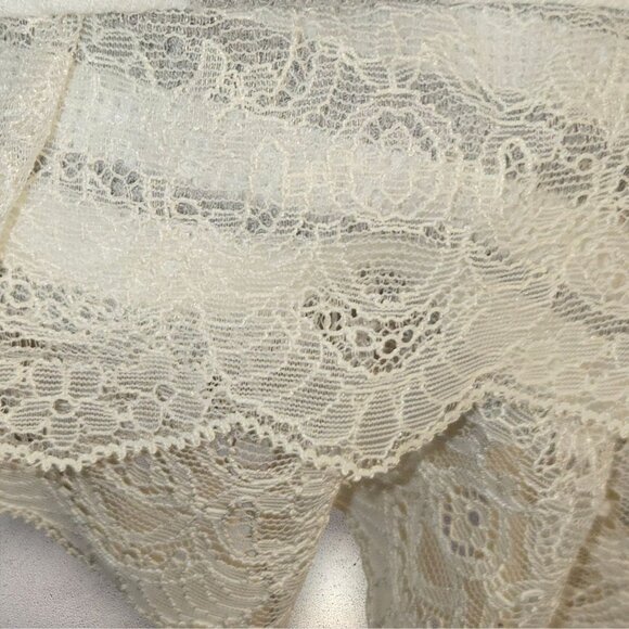 Women's LOGO Sweater Cardigan Size 3X Shell Buttons Gray White Lace V-Neck Hi Lo - Picture 6 of 6